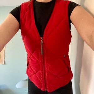 Faconnable Red Quilted Down Zip Vest